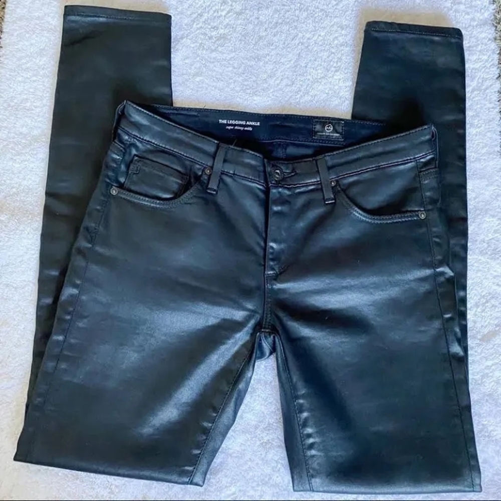 Adriano GoldschmiedBlack Faux Leather Pants